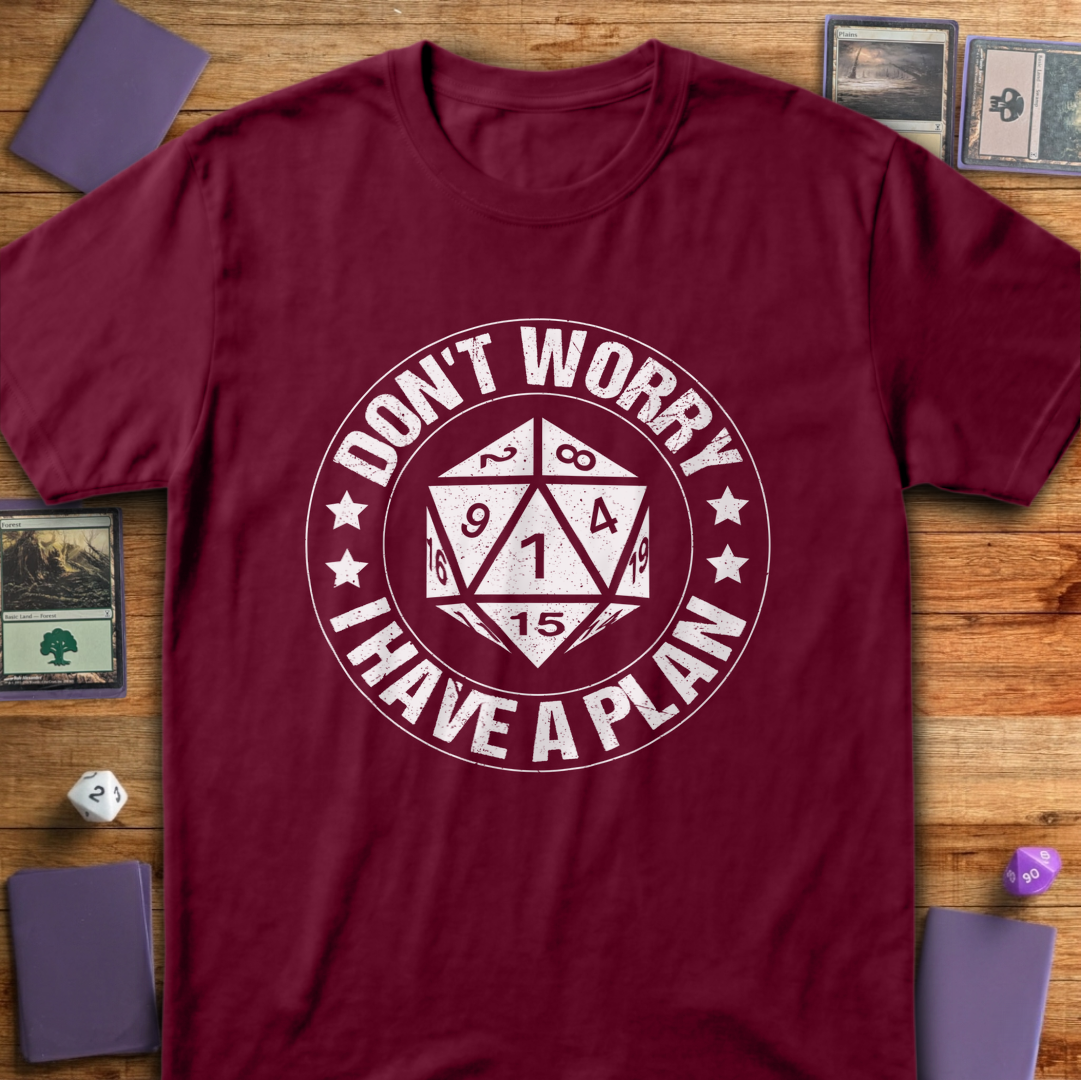 I Have a Plan Badge - Maroon