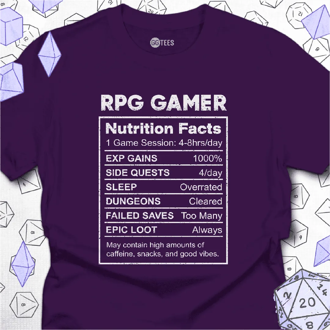 RPG Gamer Nutrition T-Shirt - GG Tees