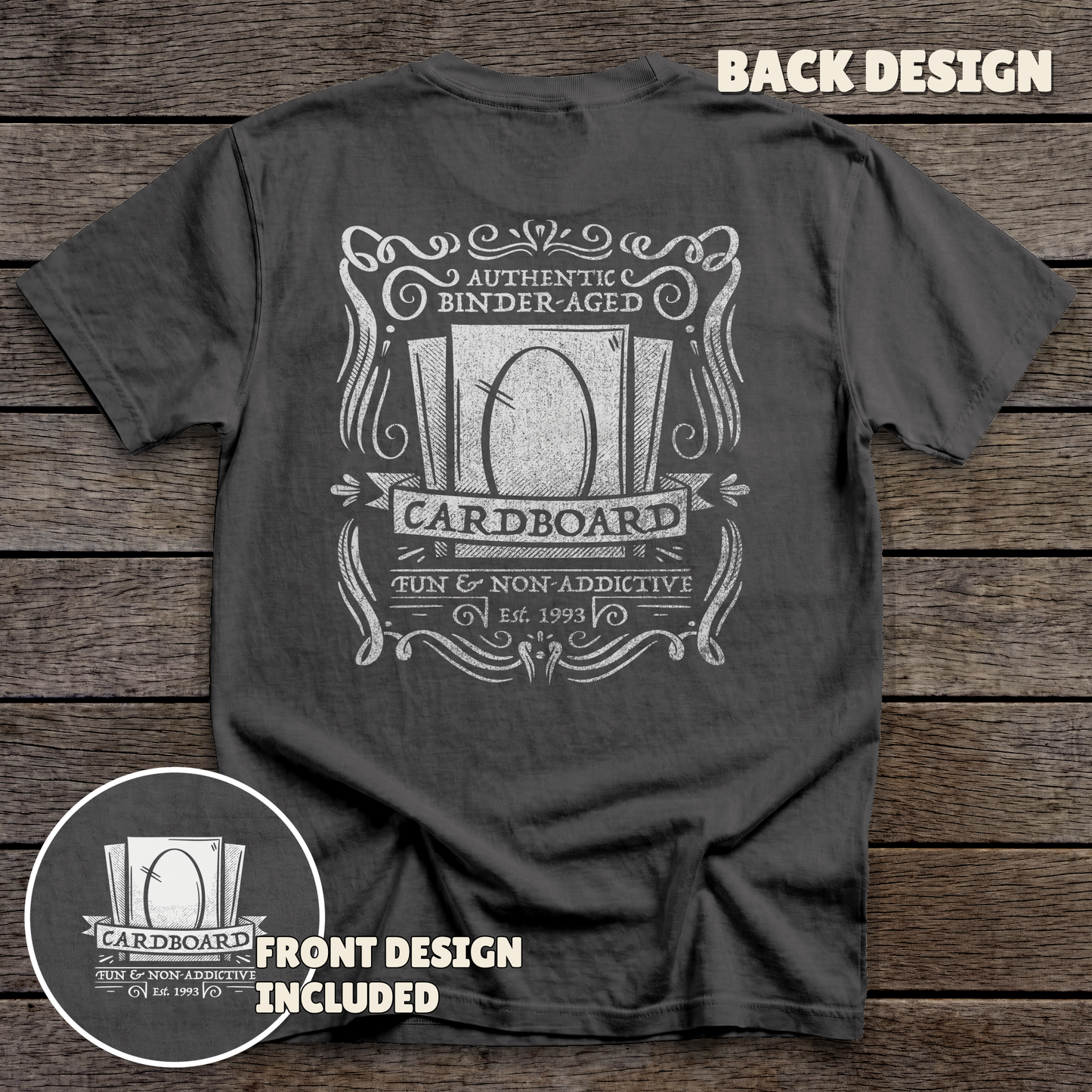 Binder Aged - full back print - Dark Heather tee