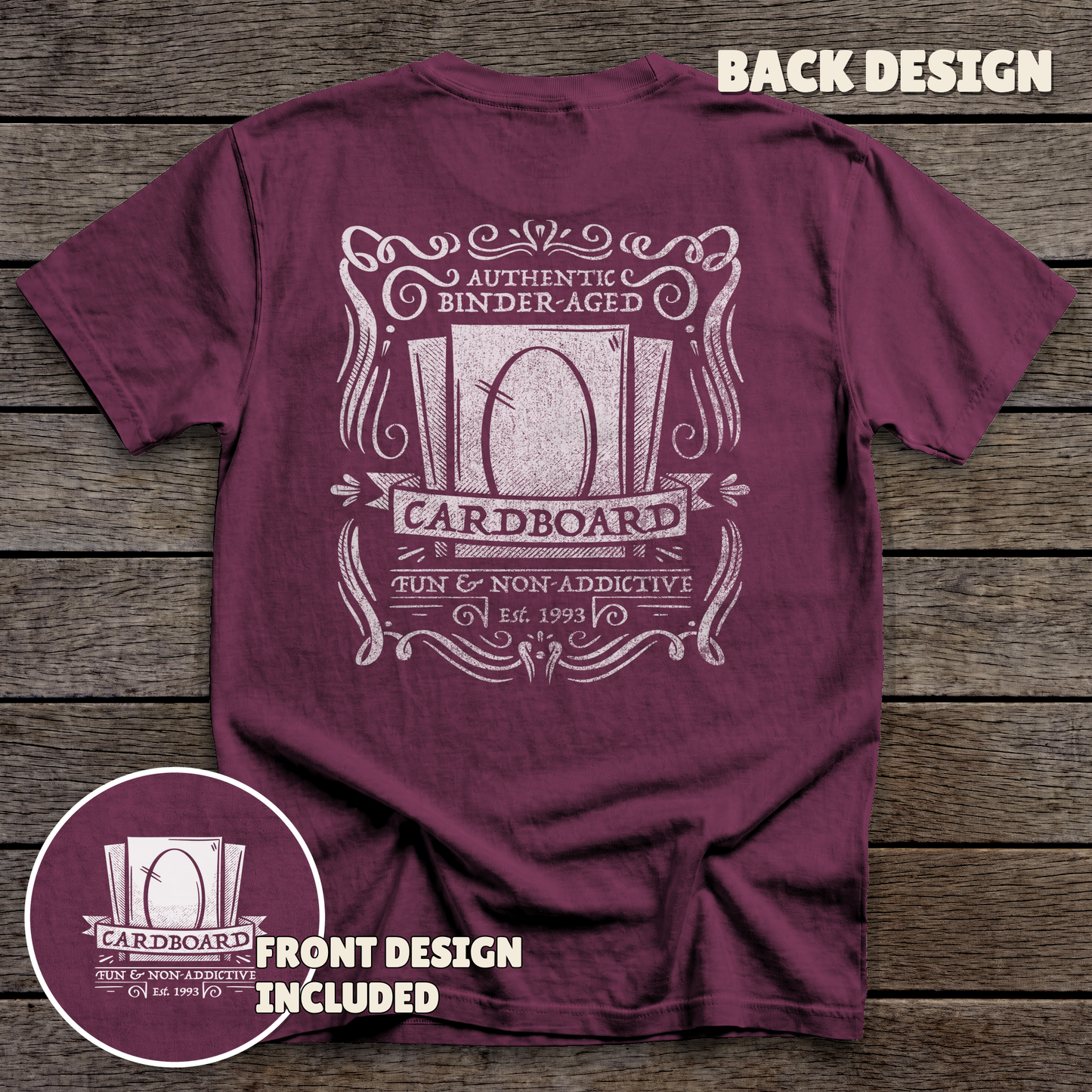 Binder Aged - full back print - Maroon tee