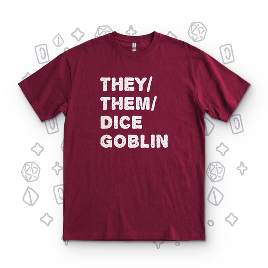 They Them Dice Goblin - Maroon