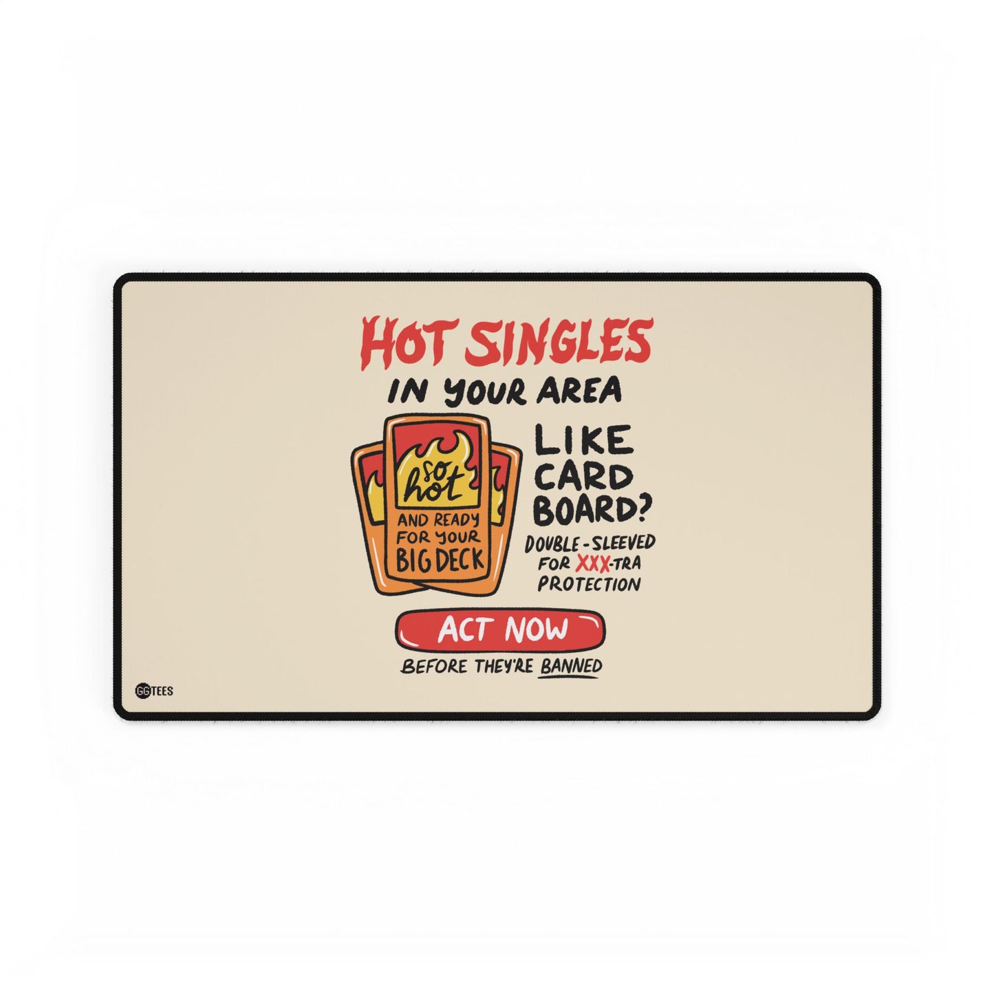 Hot Singles (Tan) Premium Stitched Playmat - 24"x14"