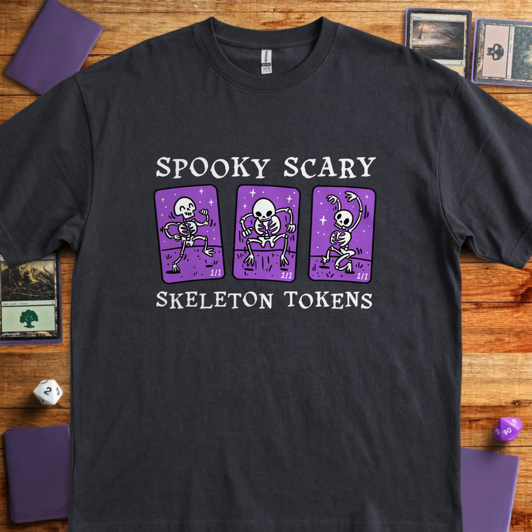 Spooky Scary Skeleton Tokens - Black