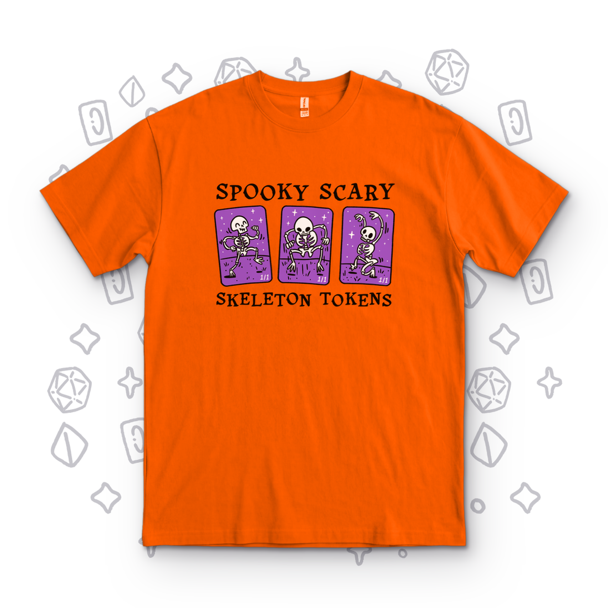 Spooky Scary Skeleton Tokens - Orange