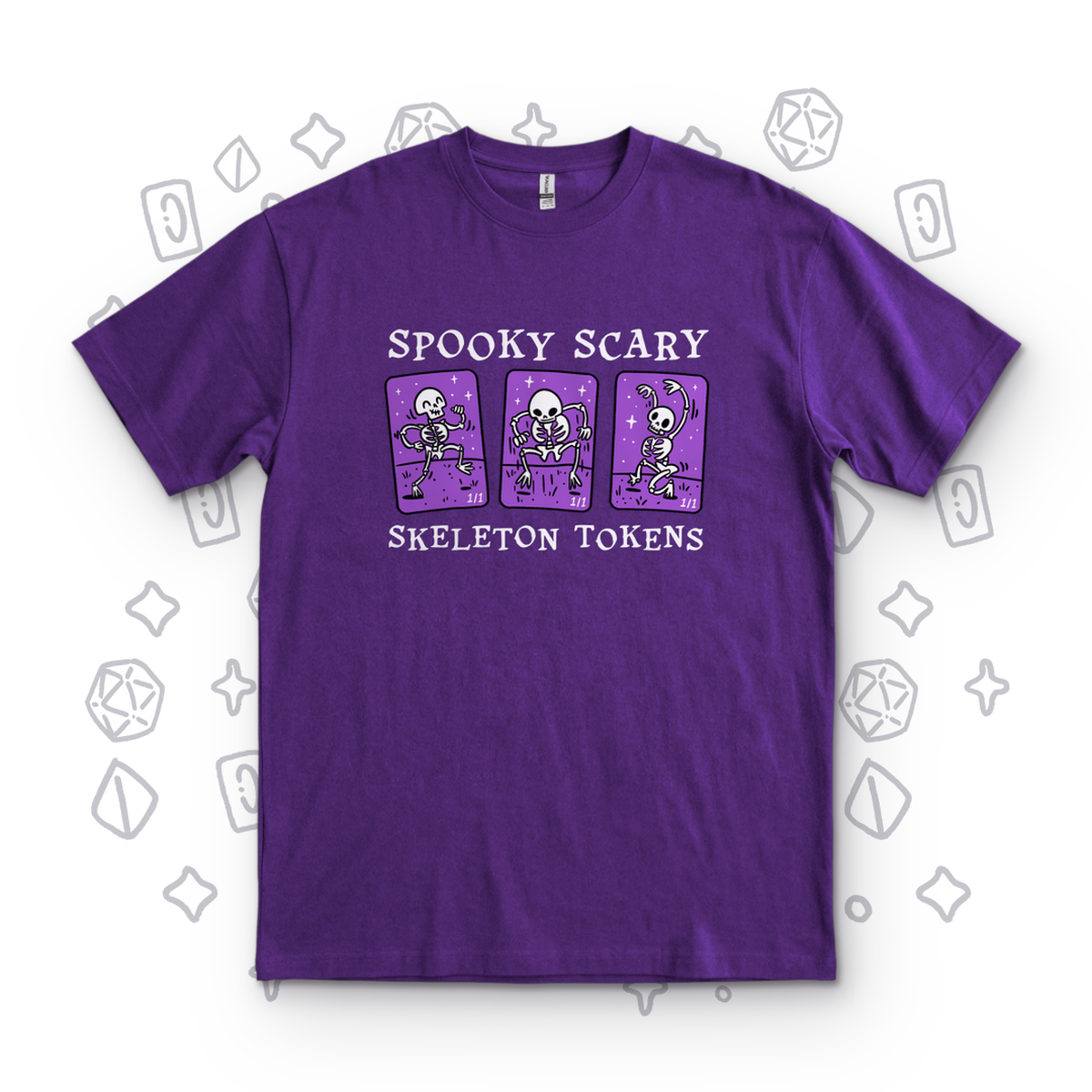 Spooky Scary Skeleton Tokens - Purple