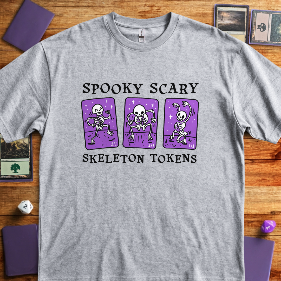 Spooky Scary Skeleton Tokens - Sport Grey