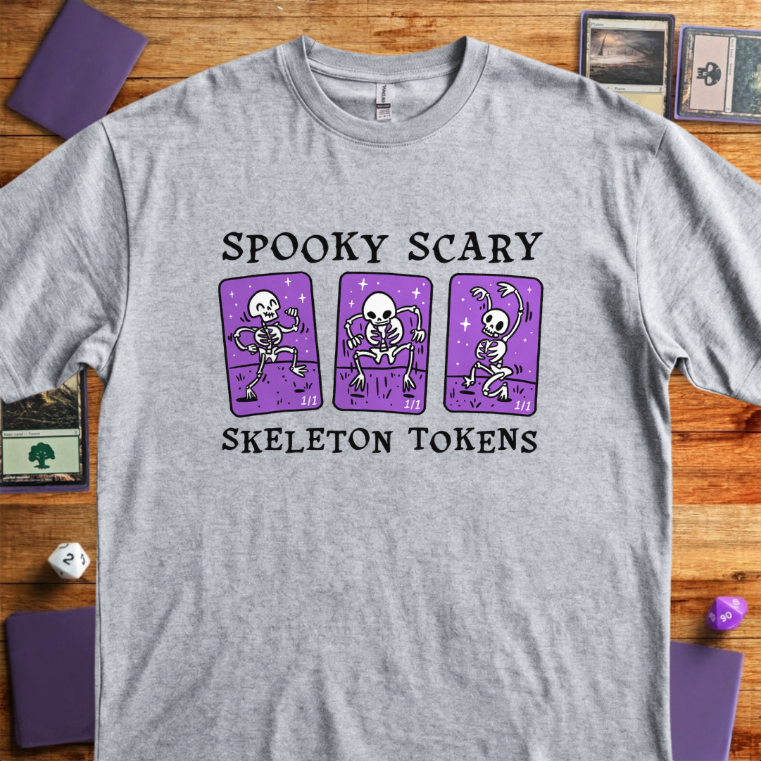 Spooky Scary Skeleton Tokens - Sport Grey