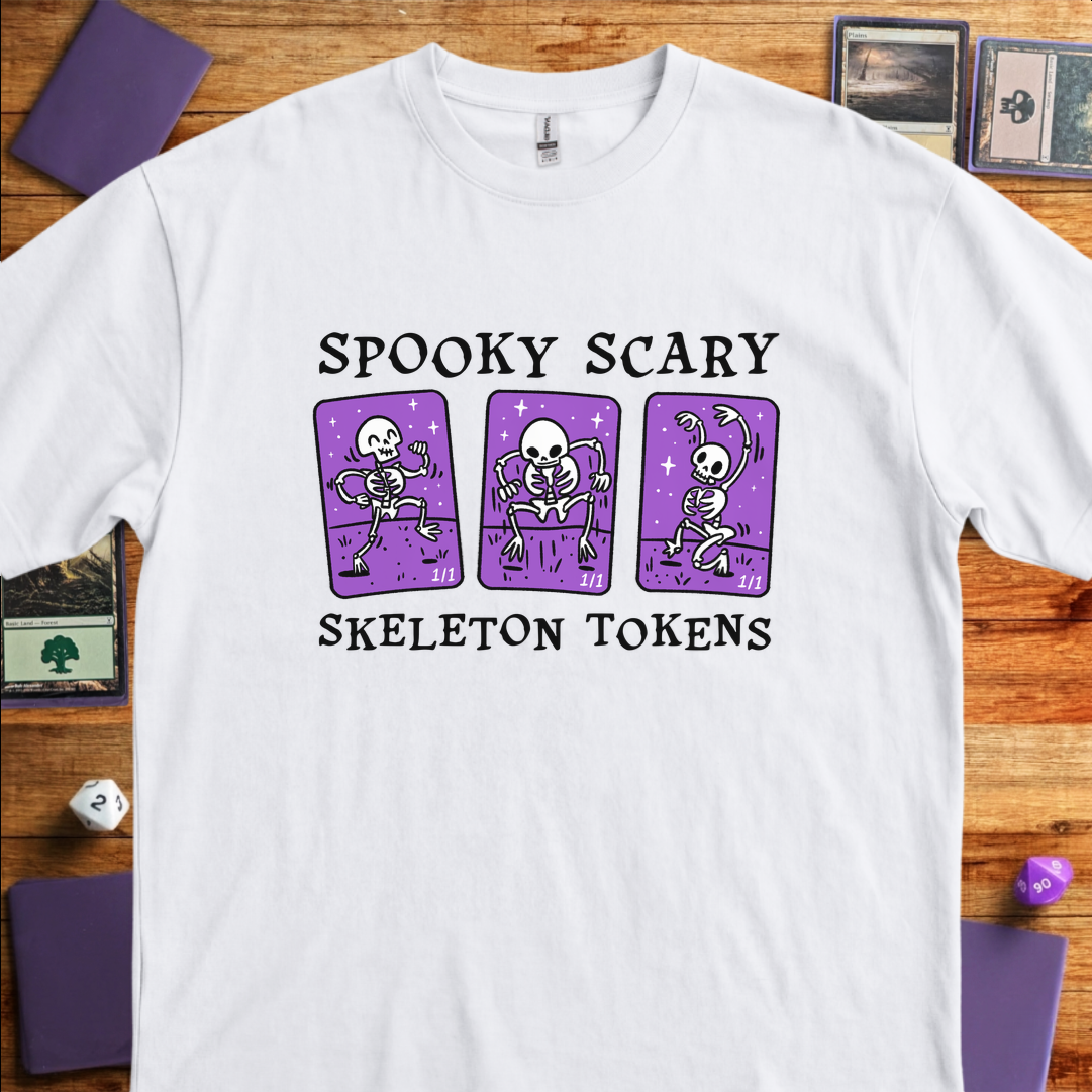 Spooky Scary Skeleton Tokens - White