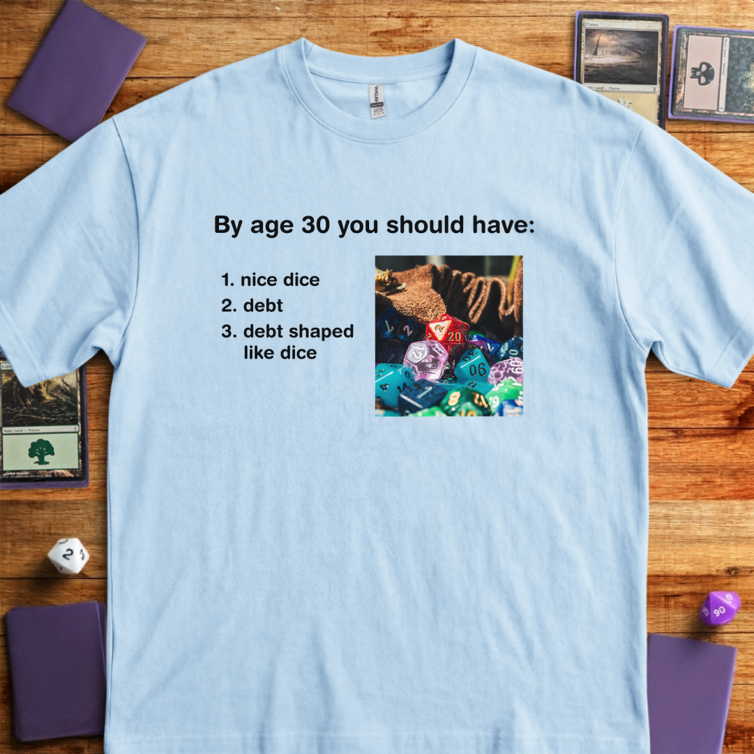 Debt Shaped Like Dice - Light Blue