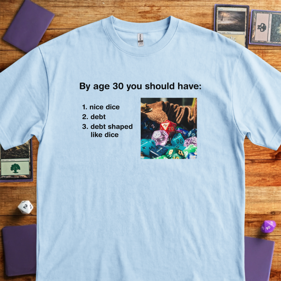 Debt Shaped Like Dice - Light Blue