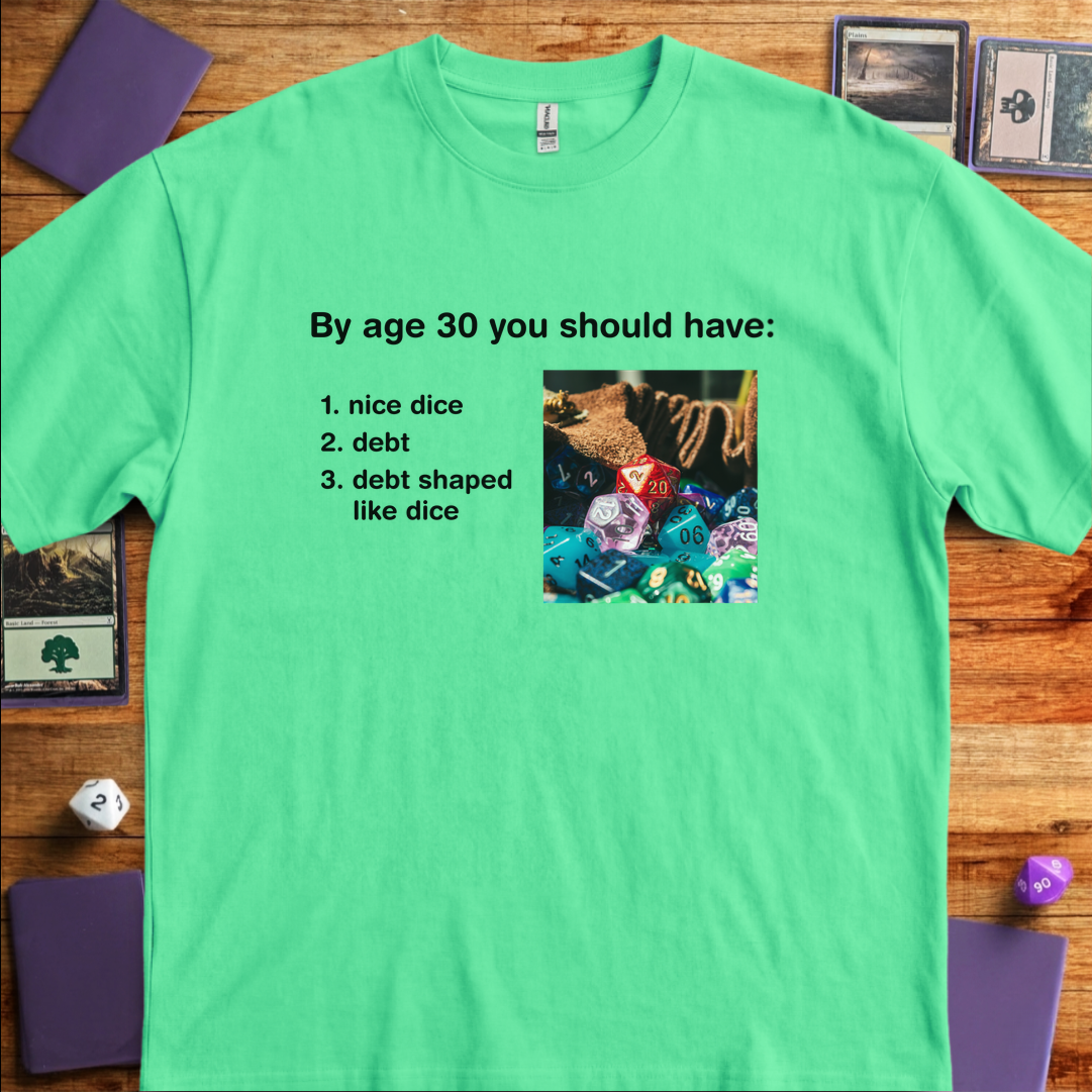 Debt Shaped Like Dice - Mint Green
