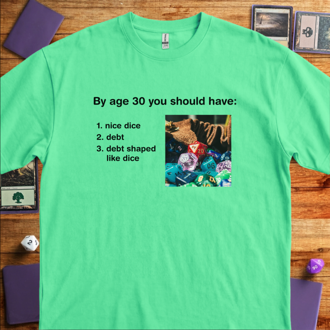 Debt Shaped Like Dice - Mint Green