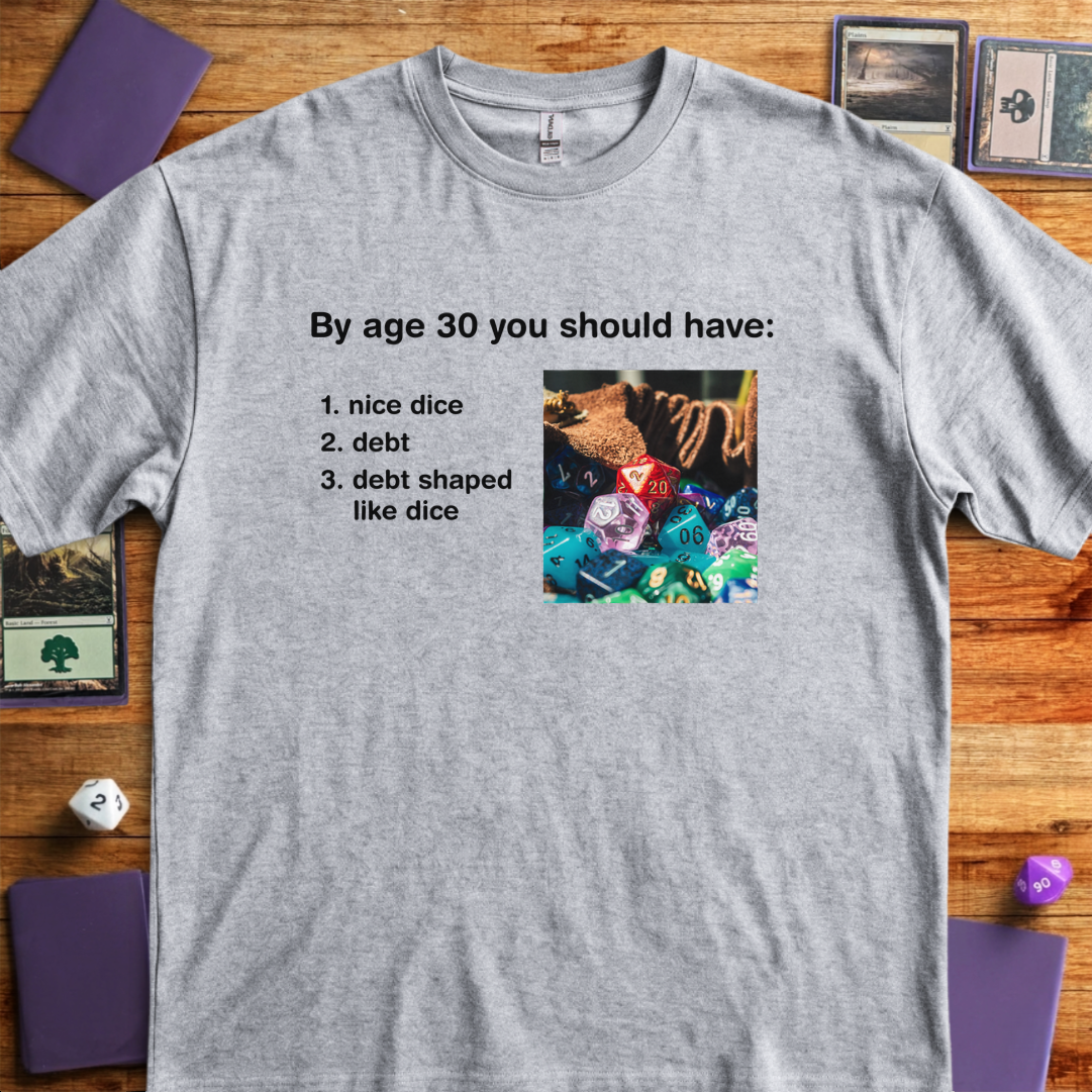Debt Shaped Like Dice - Sport Grey