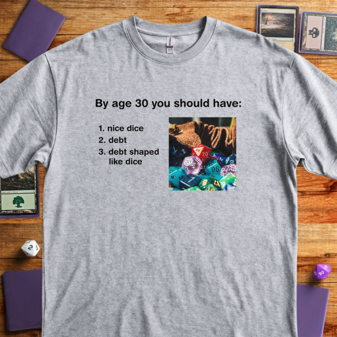 Debt Shaped Like Dice - Sport Grey