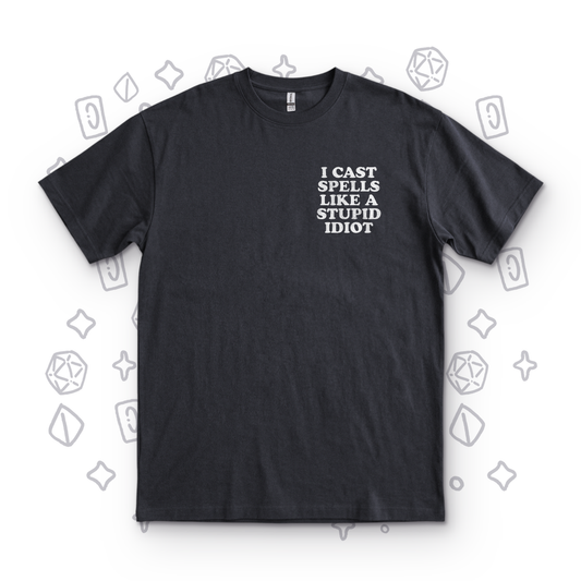 Stupid Idiot Pocket Print - Black