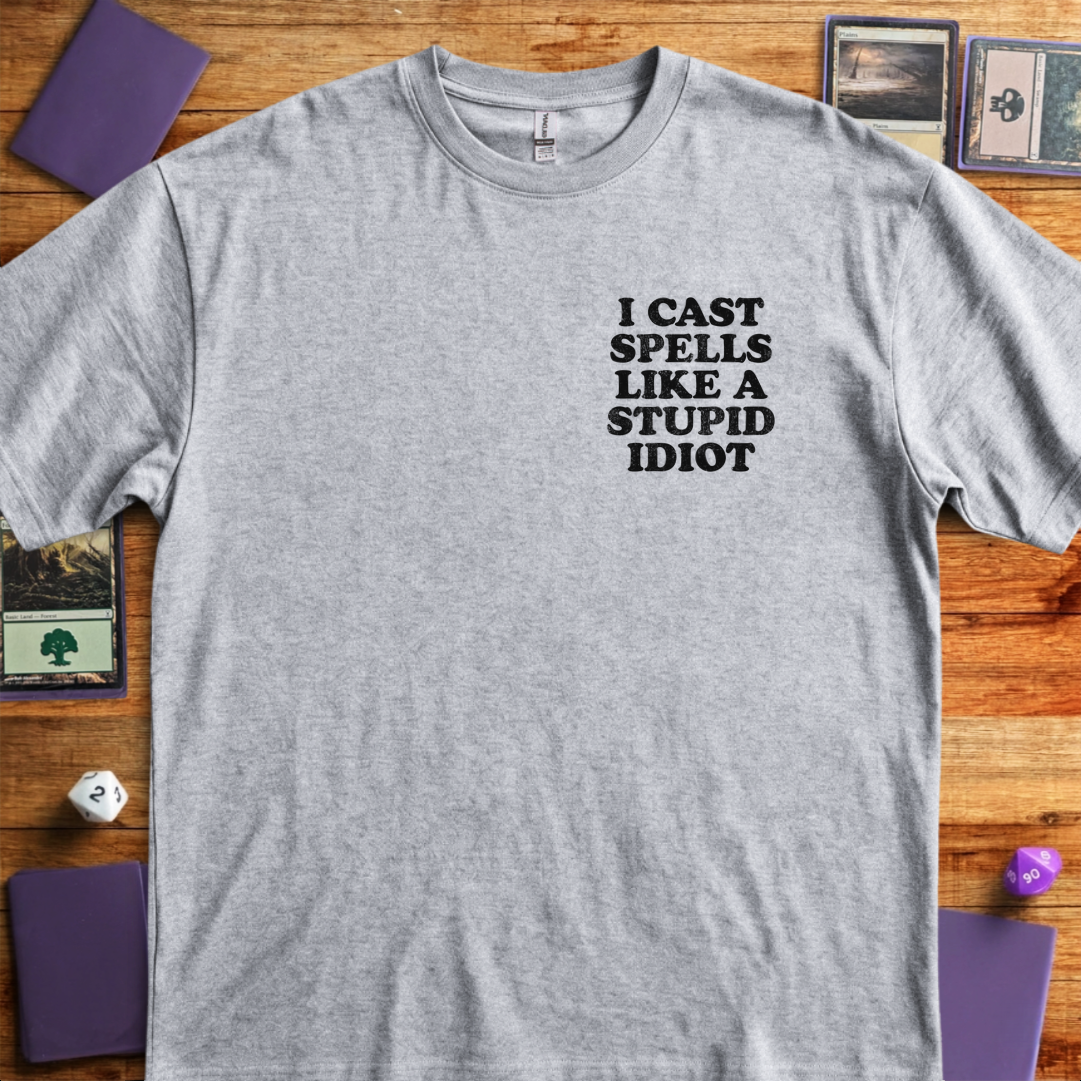 Stupid Idiot Pocket Print - Sport Grey