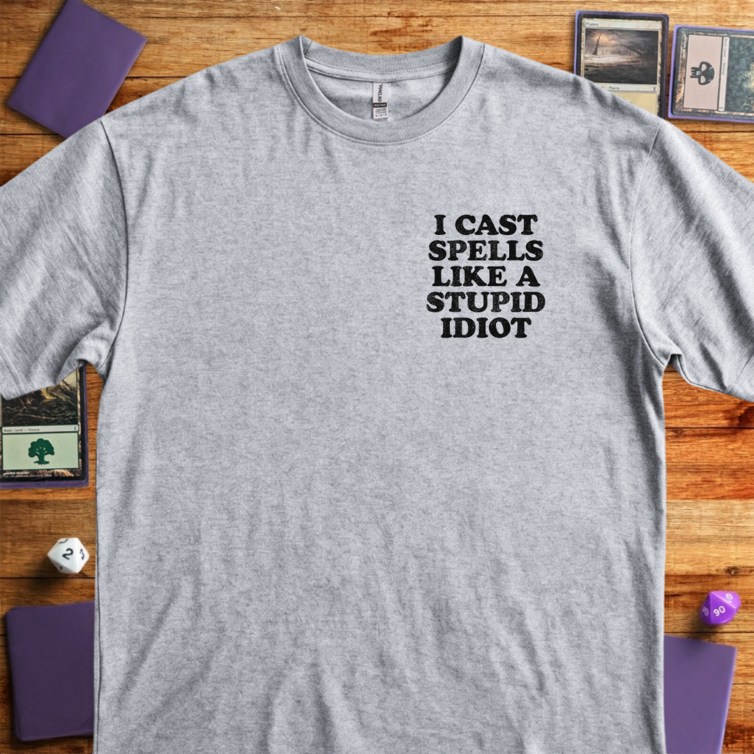Stupid Idiot Pocket Print - Sport Grey