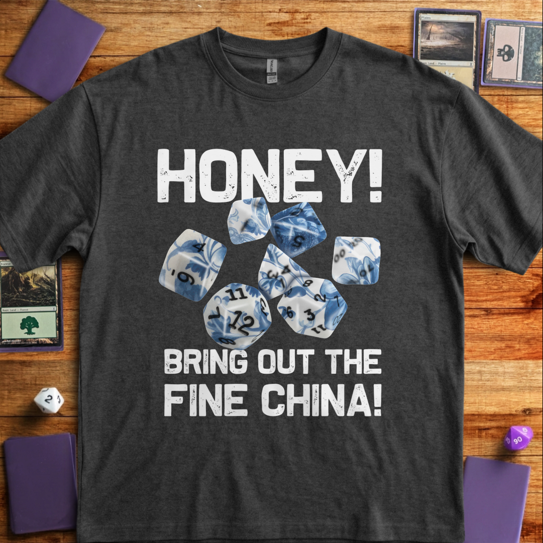 Bring Out The Fine China - Dark Heather Grey