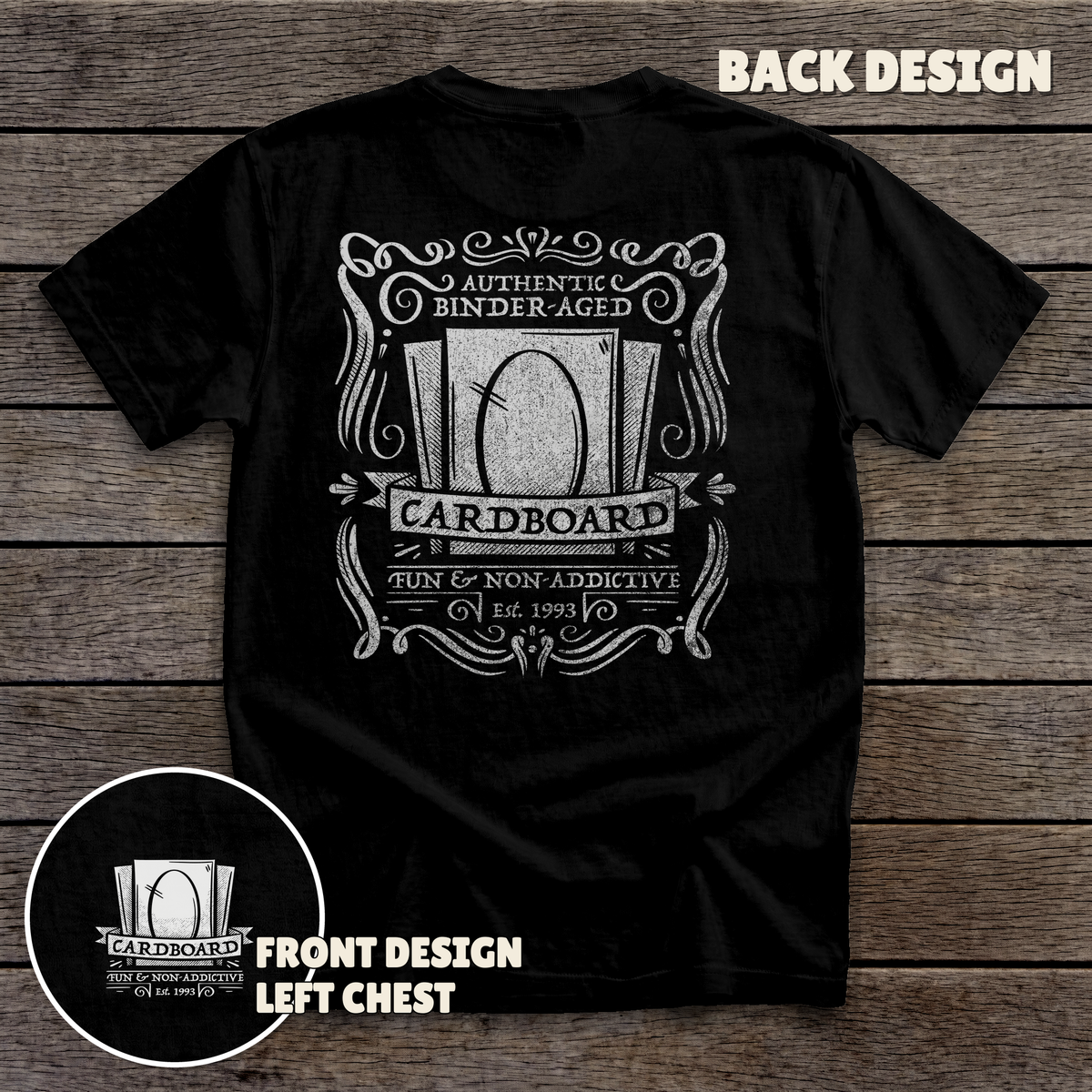 Binder Aged Cardboard - full back print - Black tee