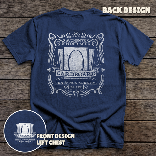 Binder Aged Cardboard - full back print - Navy tee