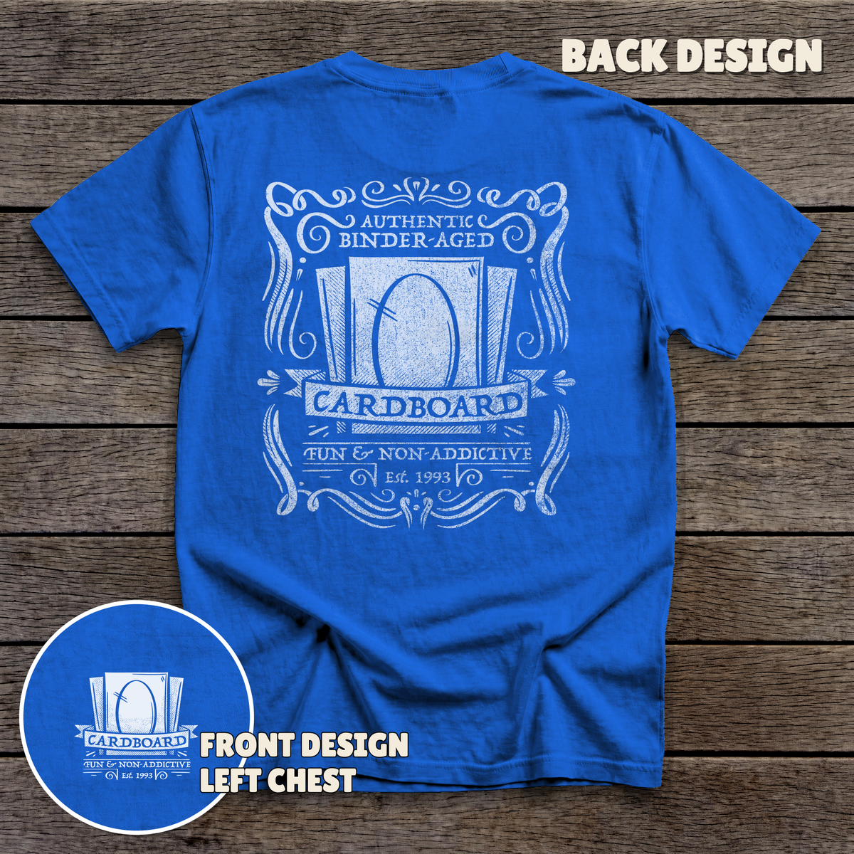 Binder Aged Cardboard - full back print - Royal tee