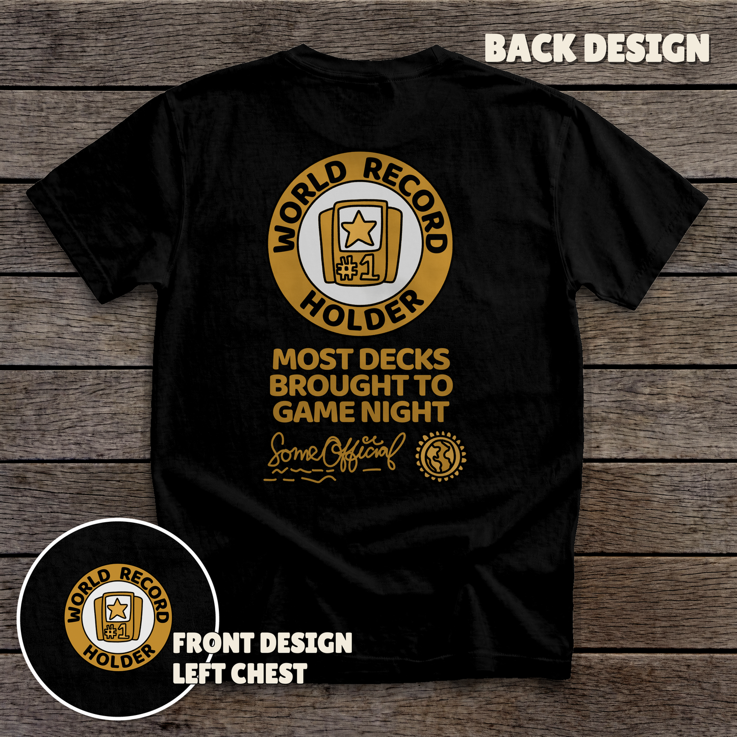 World Record Holder - full back print - Black tee