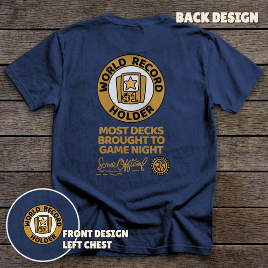 World Record Holder - full back print - Navy tee