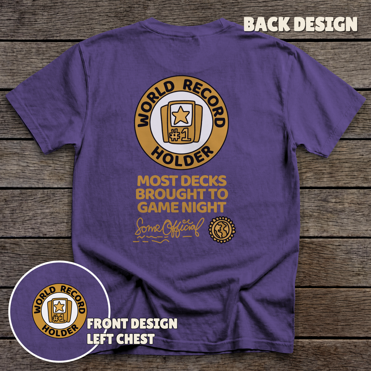 World Record Holder - full back print - Purple tee