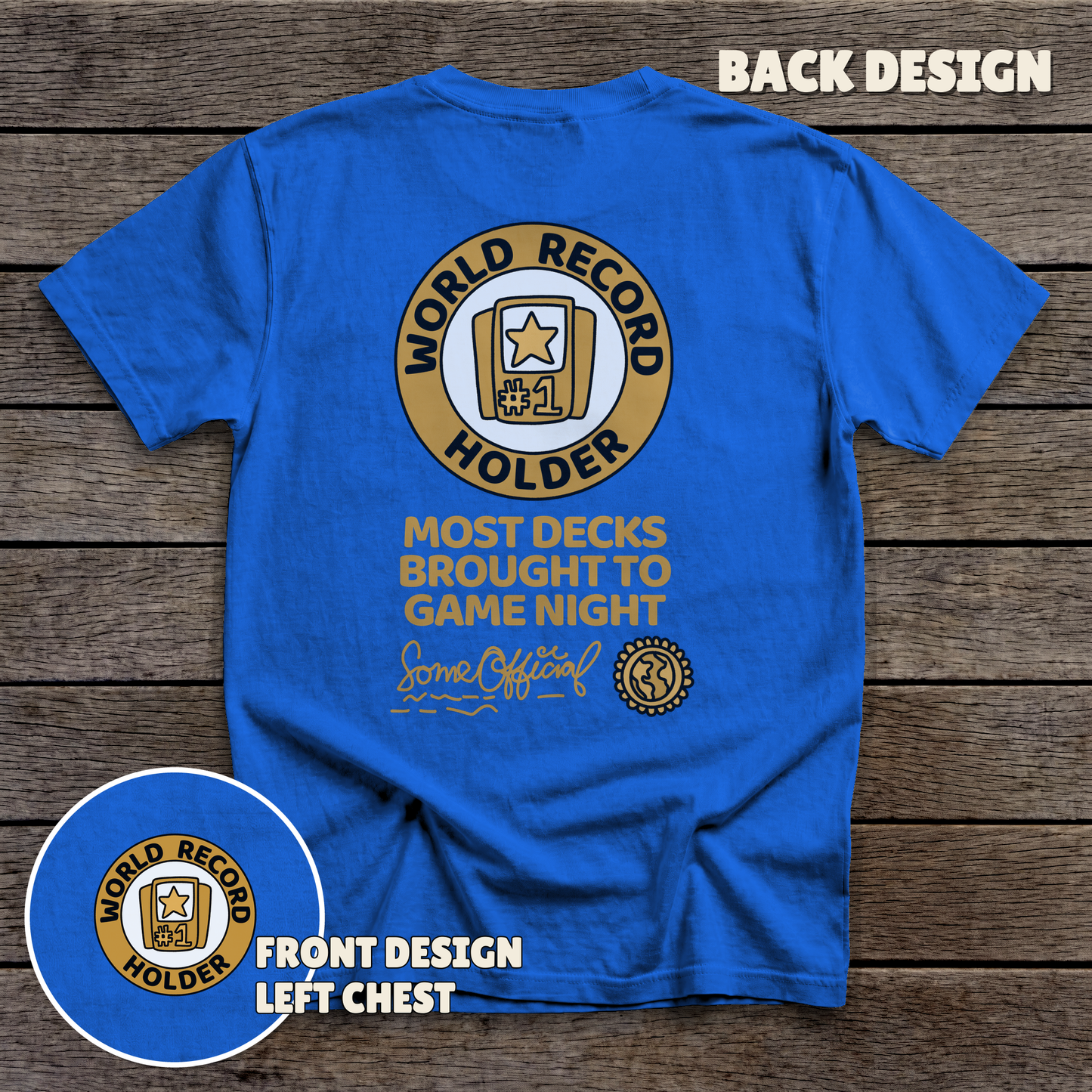 World Record Holder - full back print - Royal tee