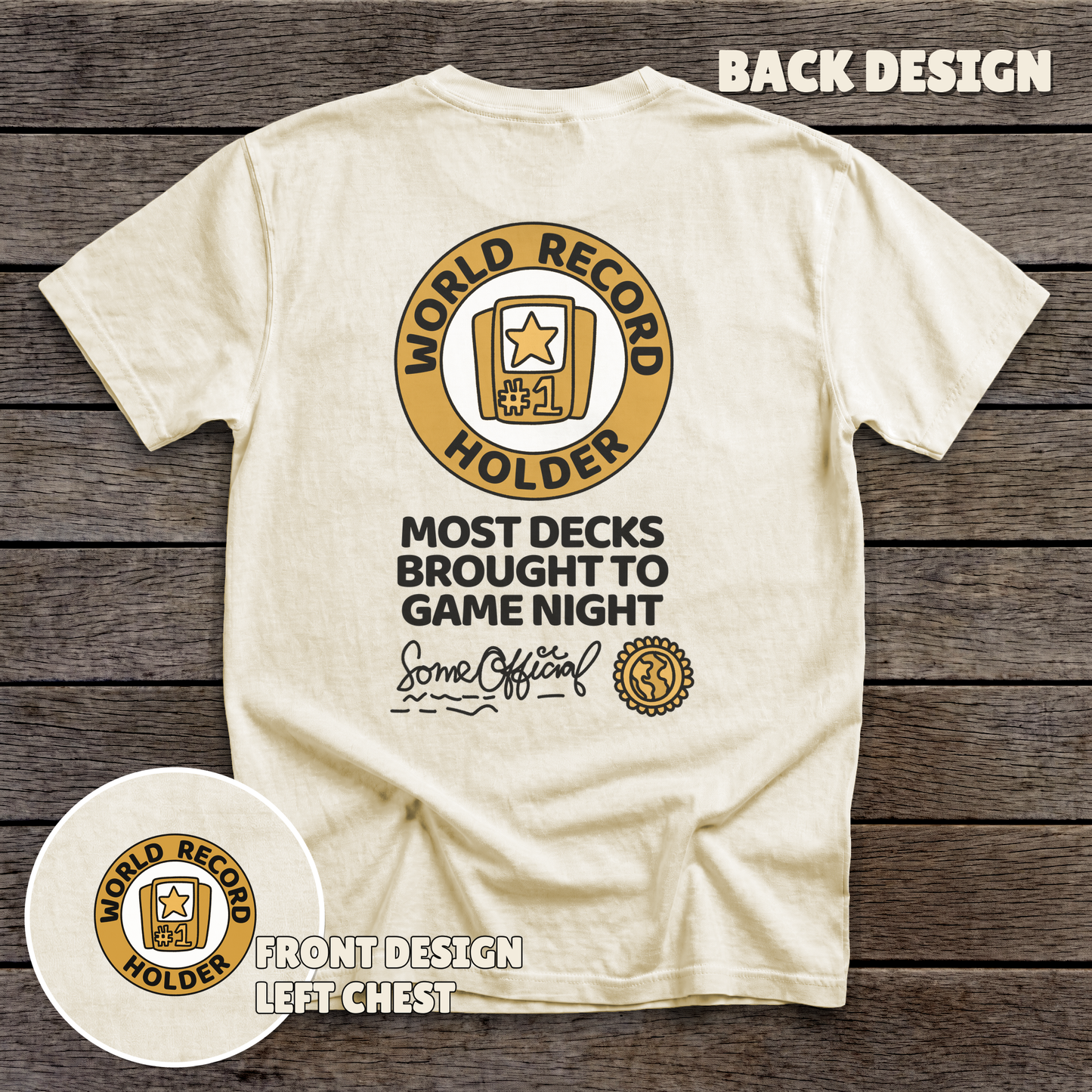 World Record Holder - full back print - Sand tee