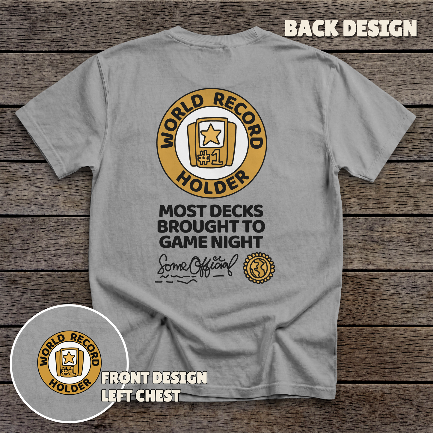 World Record Holder - full back print - Sport Grey tee