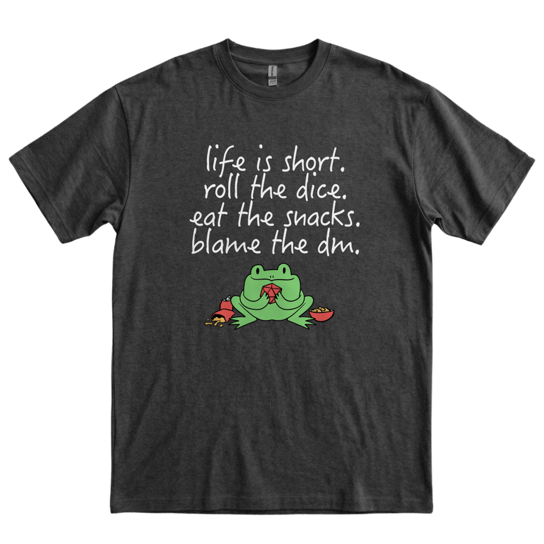 Life Is Short, Blame the DM - Dark Heather Grey
