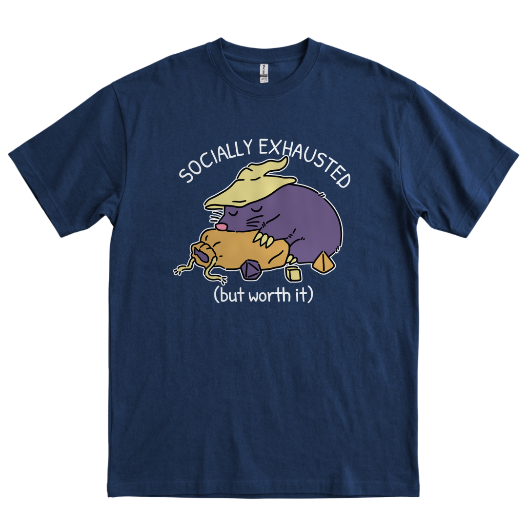 Socially Exhausted (But Worth It) - Navy