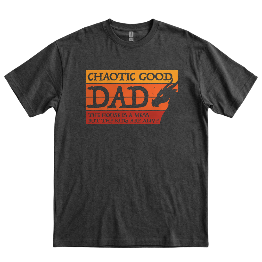 Chaotic Good Dad - Dark Heather Grey