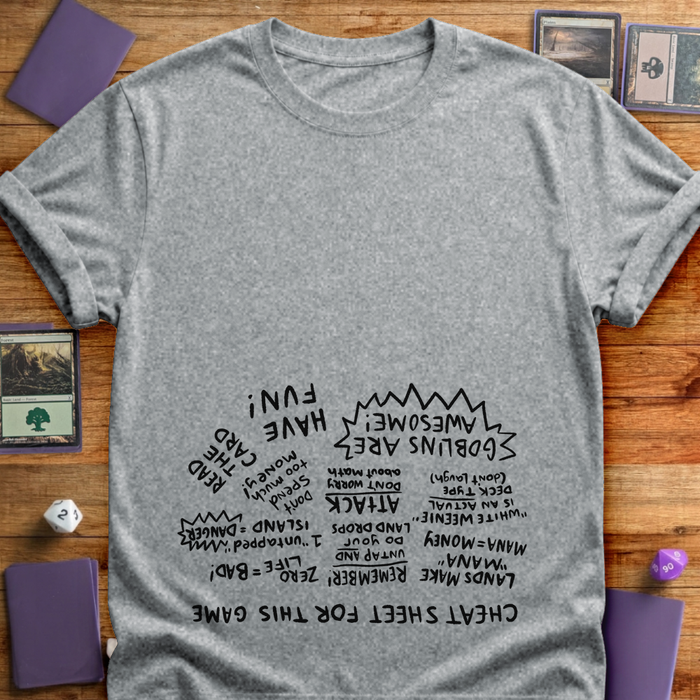 Cheat Sheet for This Game - An Upside Down Design - Sport Grey