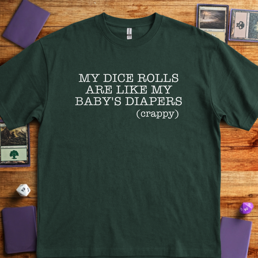 Dice Rolls And Diapers - Forest Green
