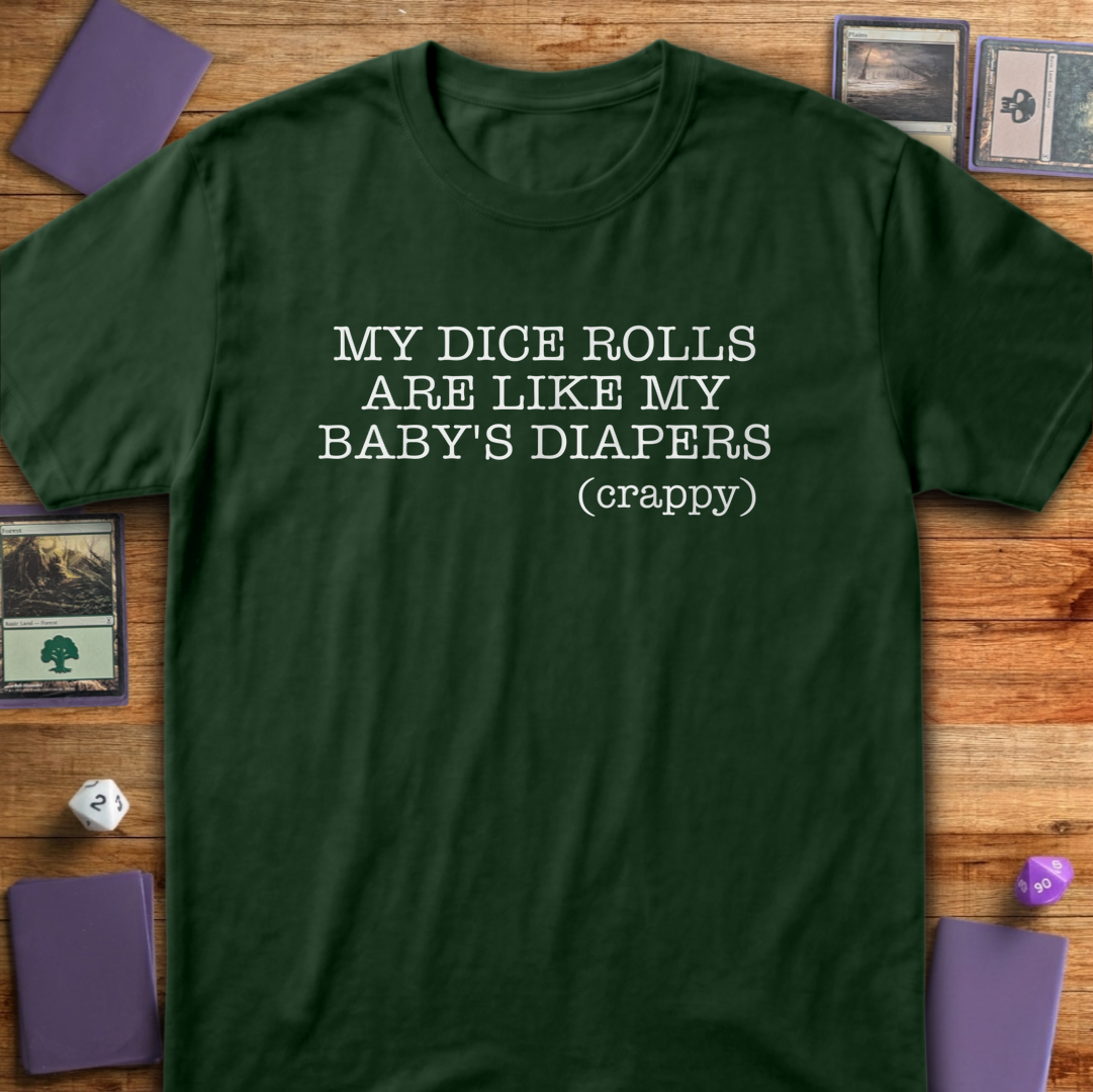 Dice Rolls And Diapers - Forest Green