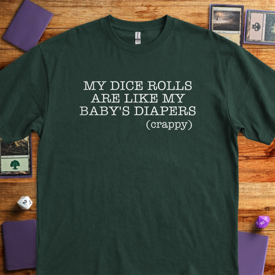Dice Rolls And Diapers - Forest Green