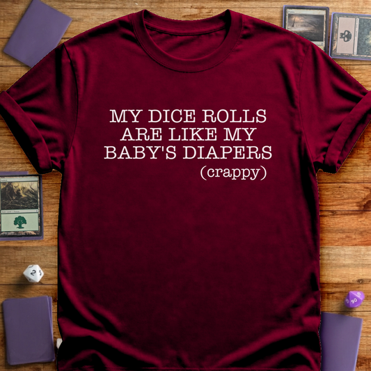 Dice Rolls And Diapers - Maroon