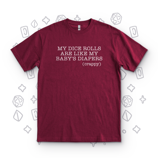 Dice Rolls And Diapers - Maroon