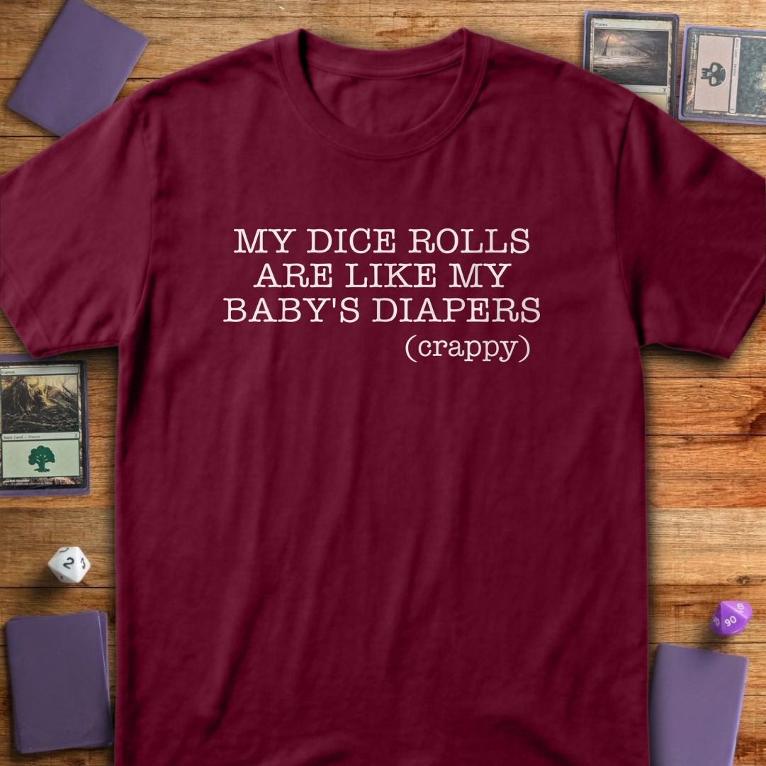 Dice Rolls And Diapers - Maroon