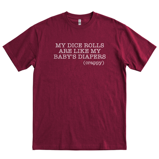 Dice Rolls And Diapers - Maroon