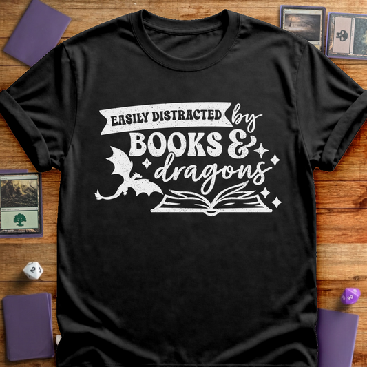 Easily Distracted by Books & Dragons - Black