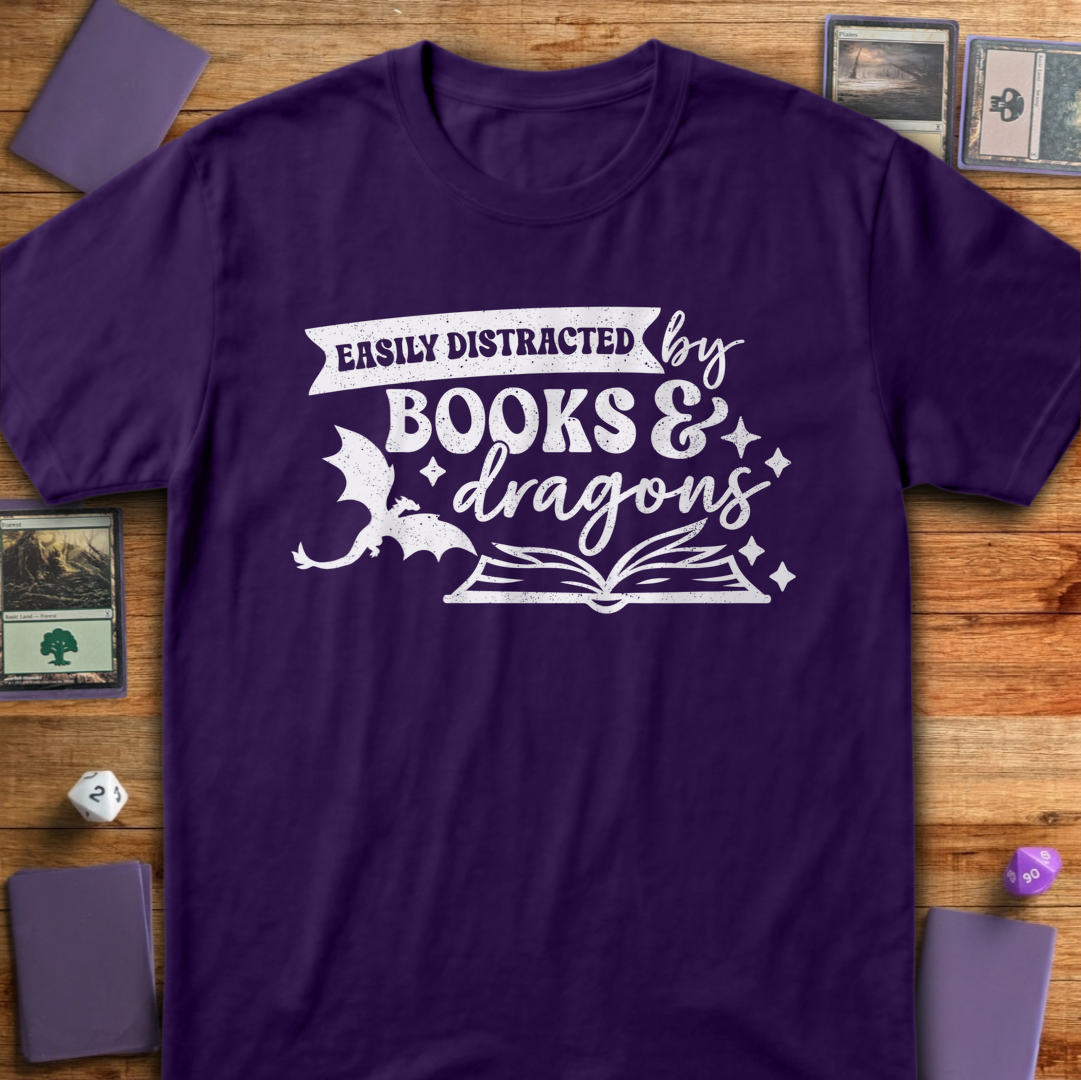 Easily Distracted by Books & Dragons - Purple