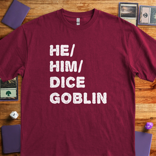 He Him Dice Goblin - Maroon