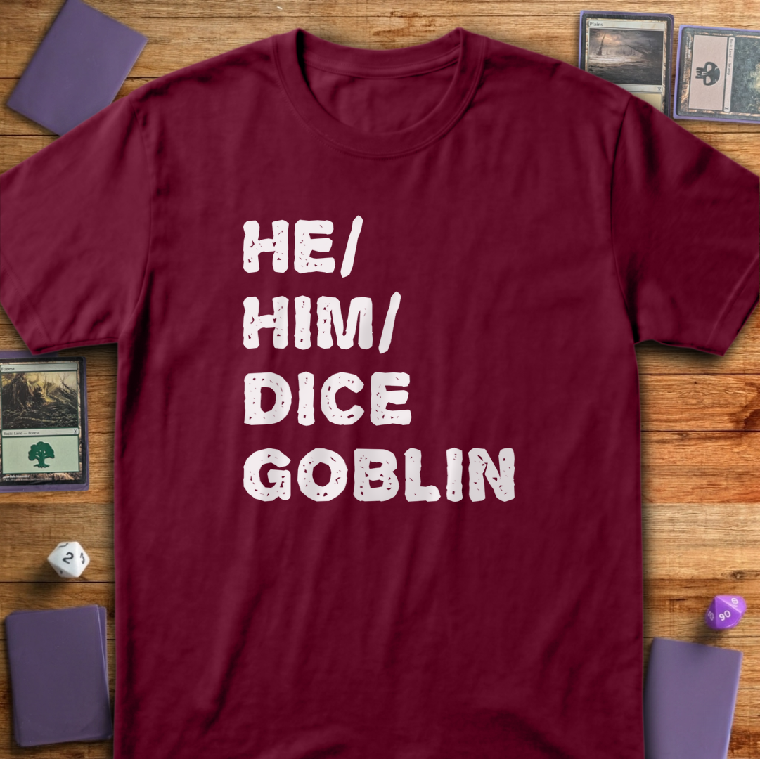 He Him Dice Goblin - Maroon