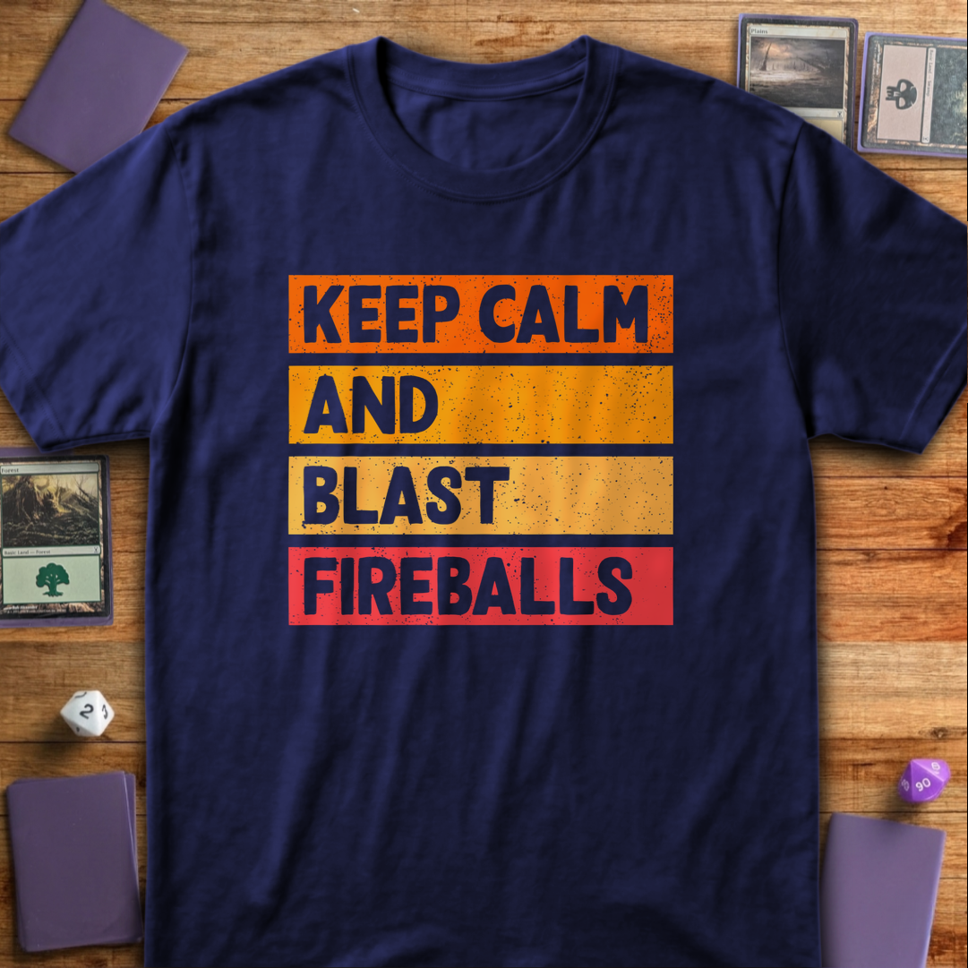 Keep Calm Blast Fireballs - Navy