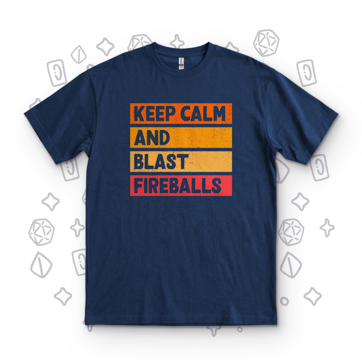 Keep Calm Blast Fireballs - Navy