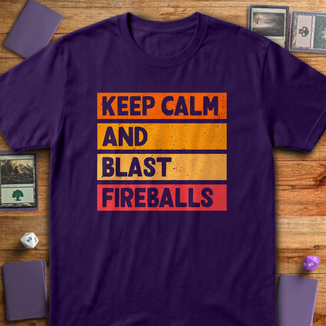 Keep Calm Blast Fireballs - Purple