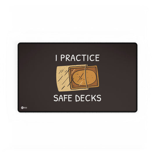 I Practice Safe Decks Premium Stitched Playmat - 24"x14"